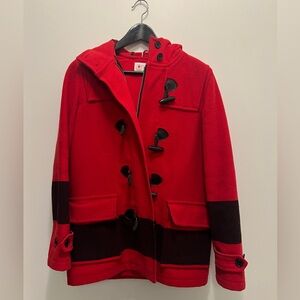 Women’s Red Hudson’s Bay 2010 Vancouver Olympics Point Blanket peacoat.